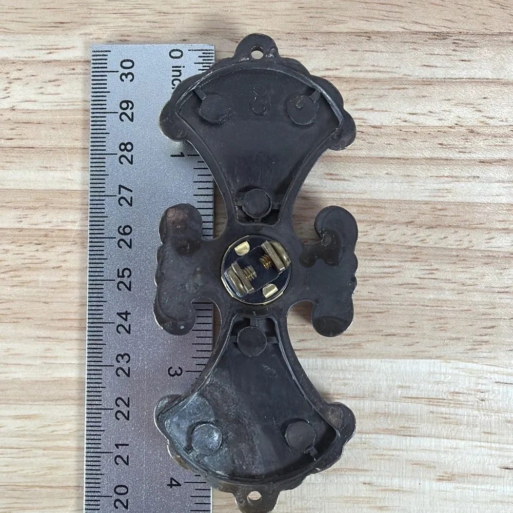 Vintage Lighted Doorbell Push Button Decorative Trine Gothic Roman Cross USA